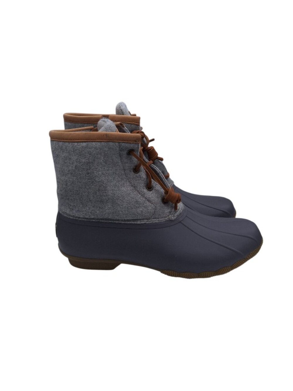 Sperry Saltwater Gray Wool/Acrylic Blend Duck Boots Style STS82475 SZ 10